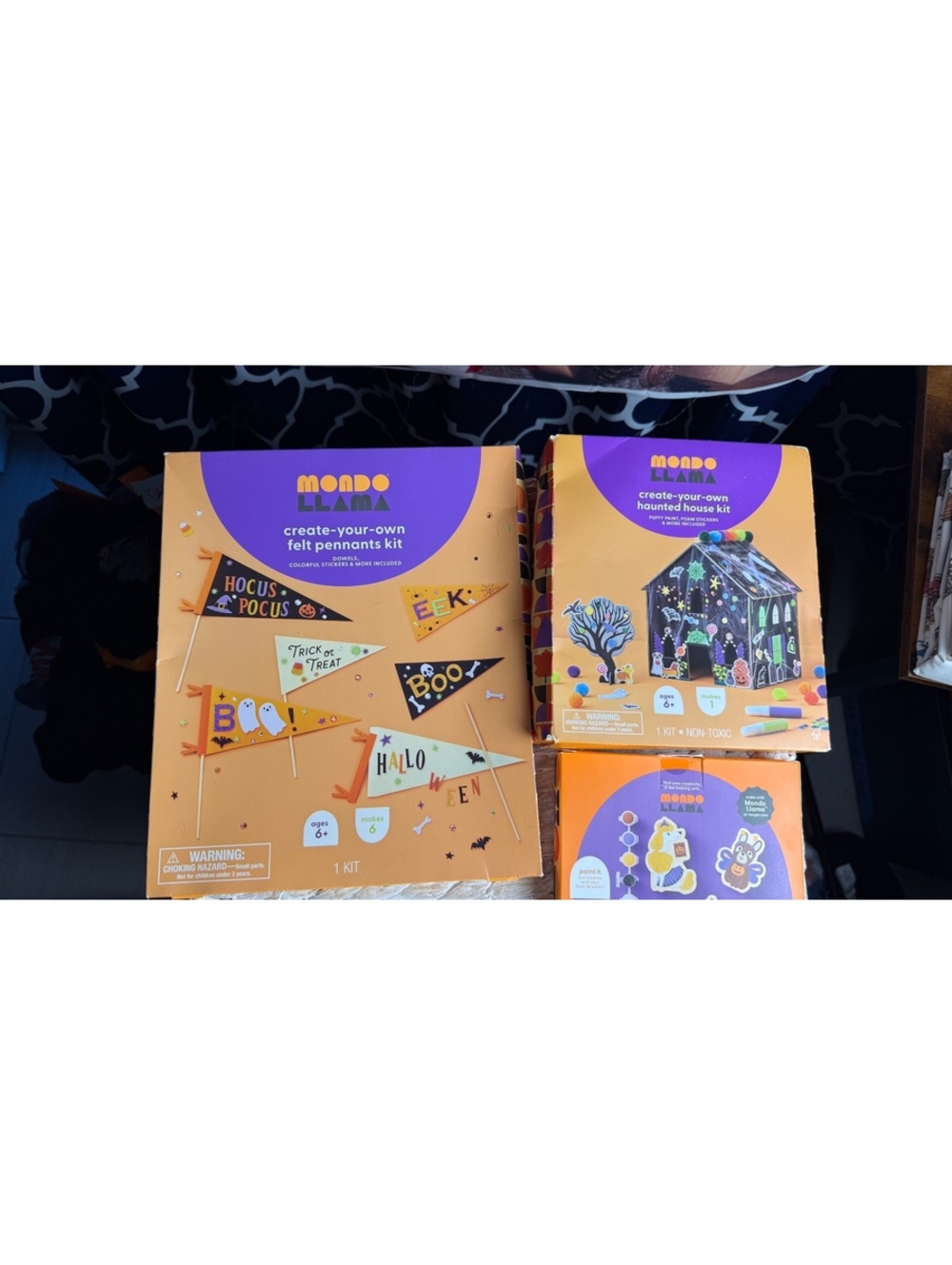 Mondo Llama Create DIY Pennants Kit Halloween Haunted House and paint dog crafts